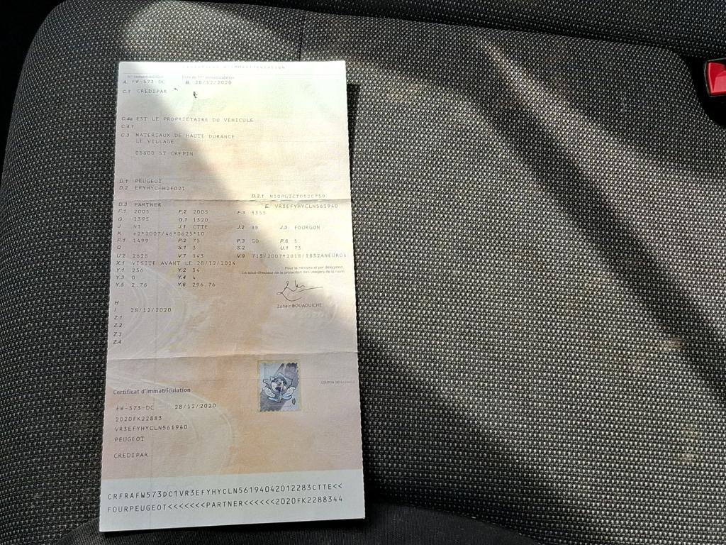 Peugeot PARTNER FOURGON STANDARD 650 KG BLUEHDI 100 S&S BVM5 PREMIUM 2020