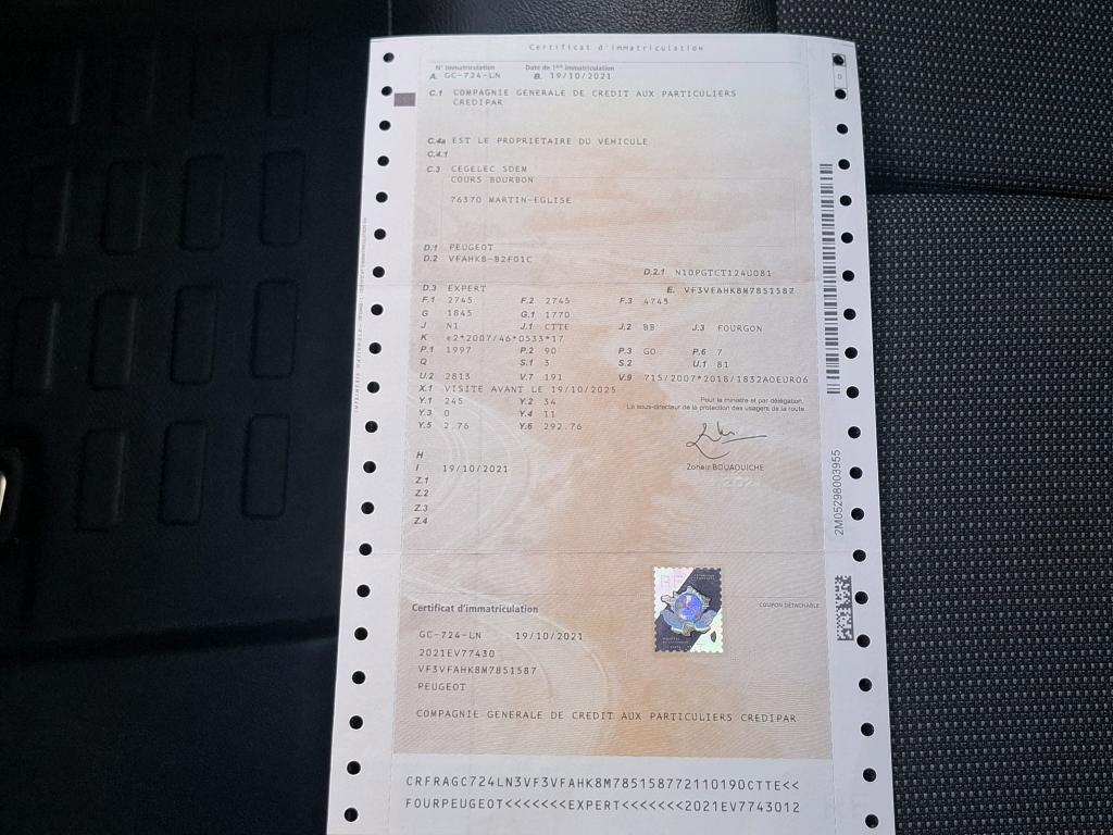 Peugeot EXPERT FGN TOLE STANDARD 2.0  BLUEHDI 120 S&S EAT8 ASPHALT 2021