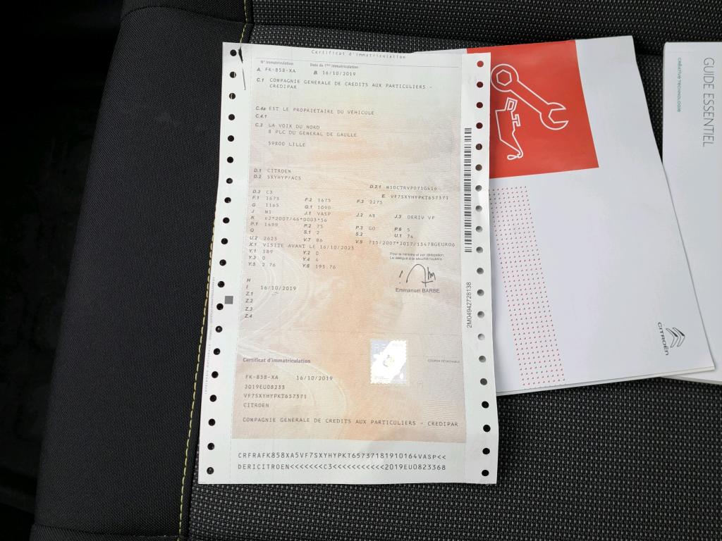 Citroen C3 SOCIETE BLUEHDI 100 S&S BVM FEEL BUSINESS R 2019