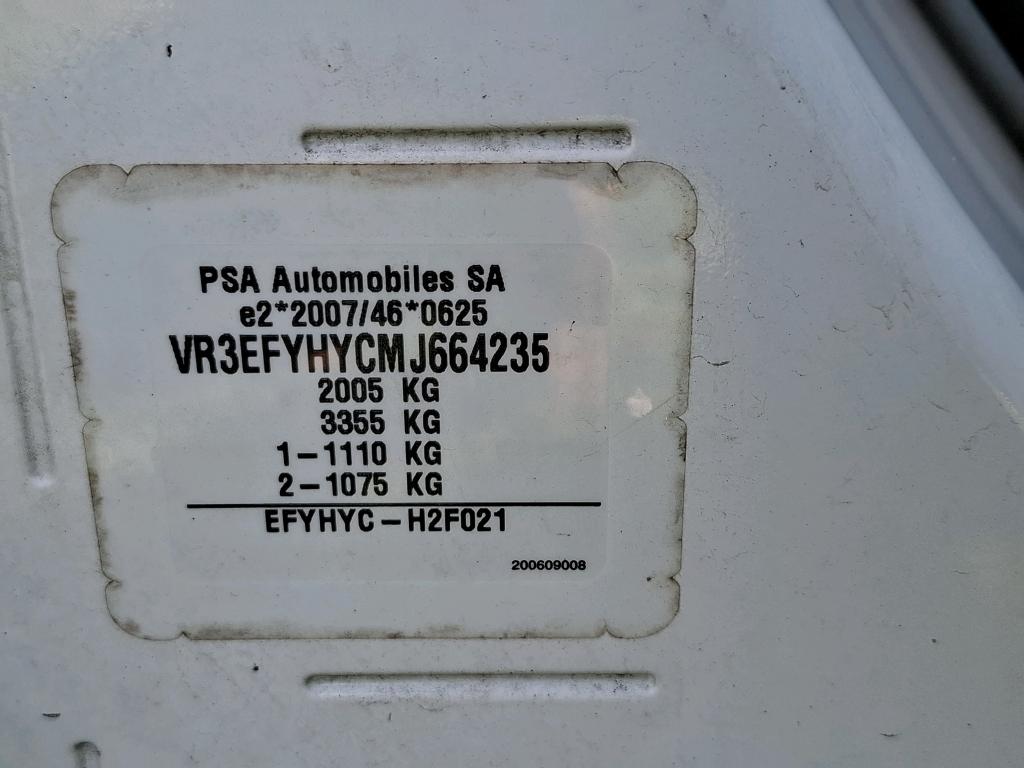 Peugeot PARTNER FOURGON STANDARD 650 KG BLUEHDI 100 S&S BVM5 PREMIUM 2021