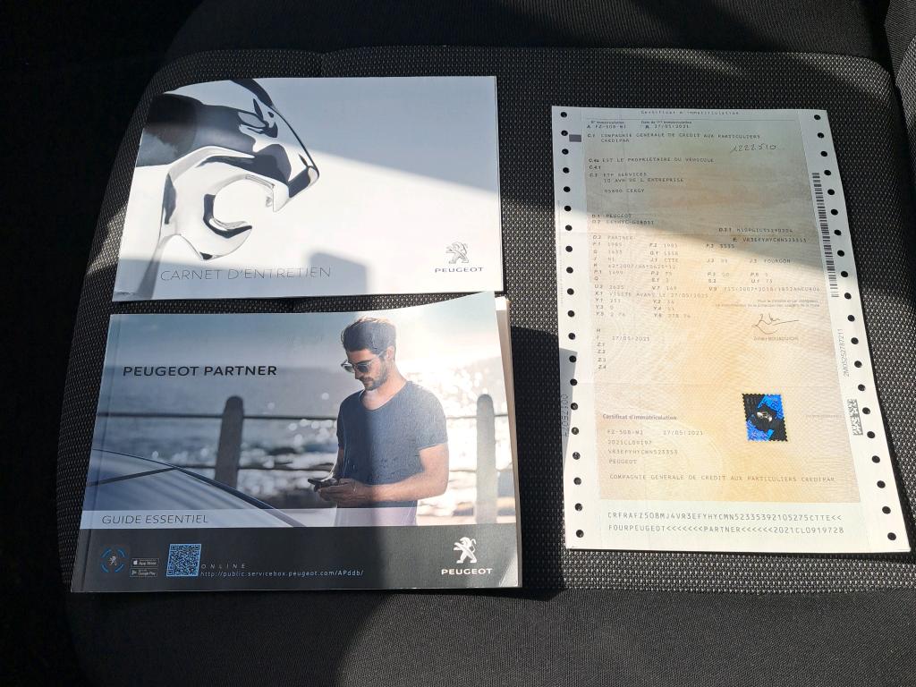 Peugeot PARTNER FOURGON STANDARD 650 KG BLUEHDI 100 S&S BVM5 PREMIUM 2021