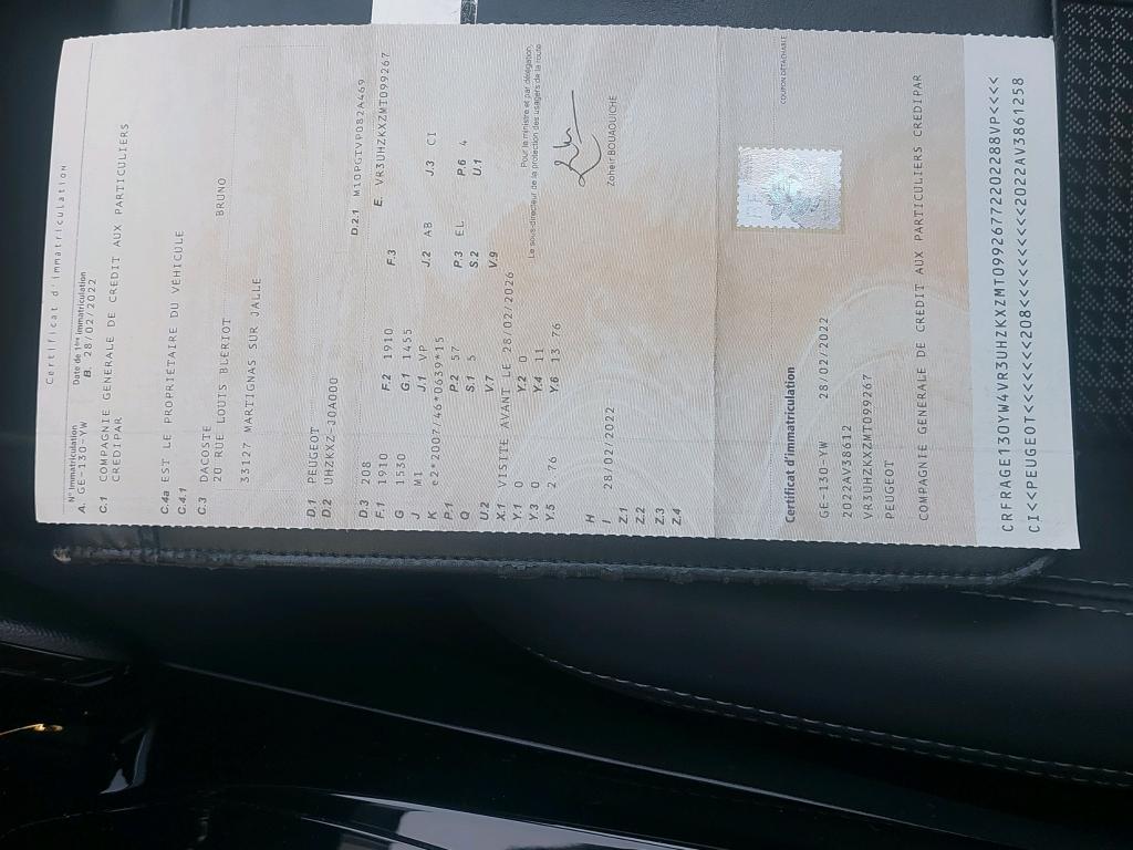 Peugeot 208 Electrique 50 kWh 136ch GT 2022