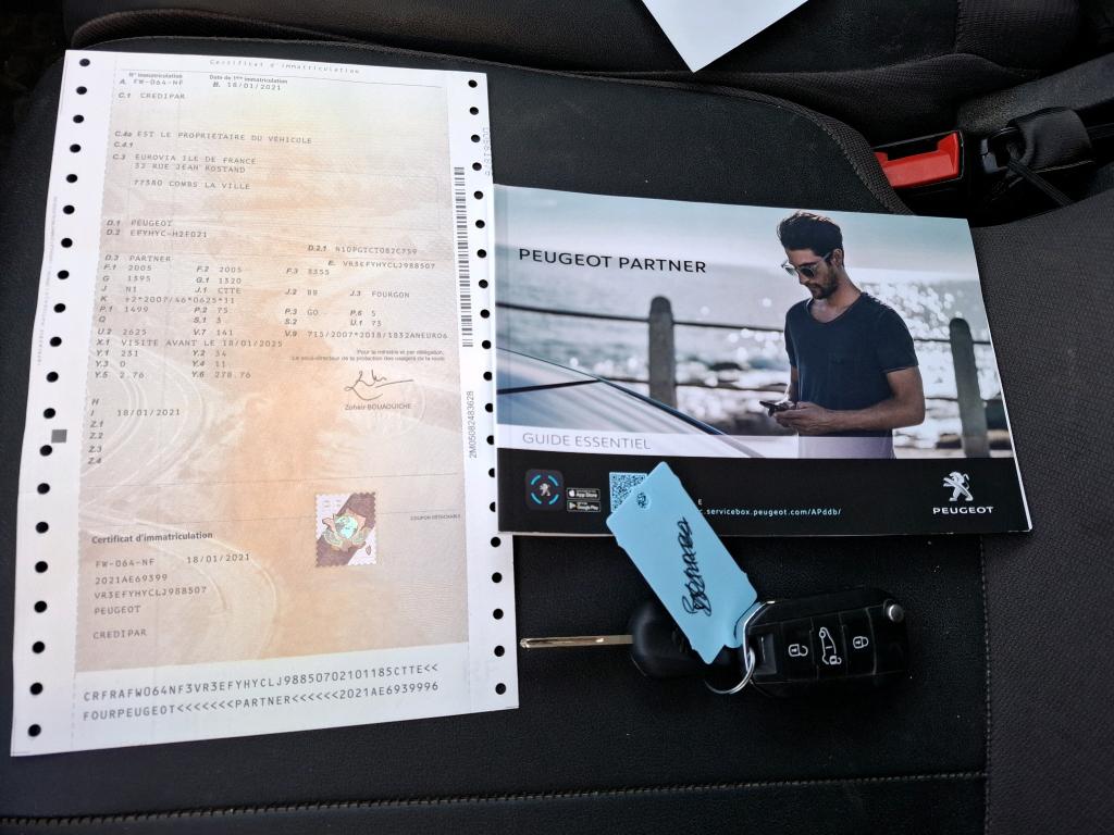 Peugeot PARTNER FOURGON STANDARD 650 KG BLUEHDI 100 S&S BVM5 PREMIUM 2021