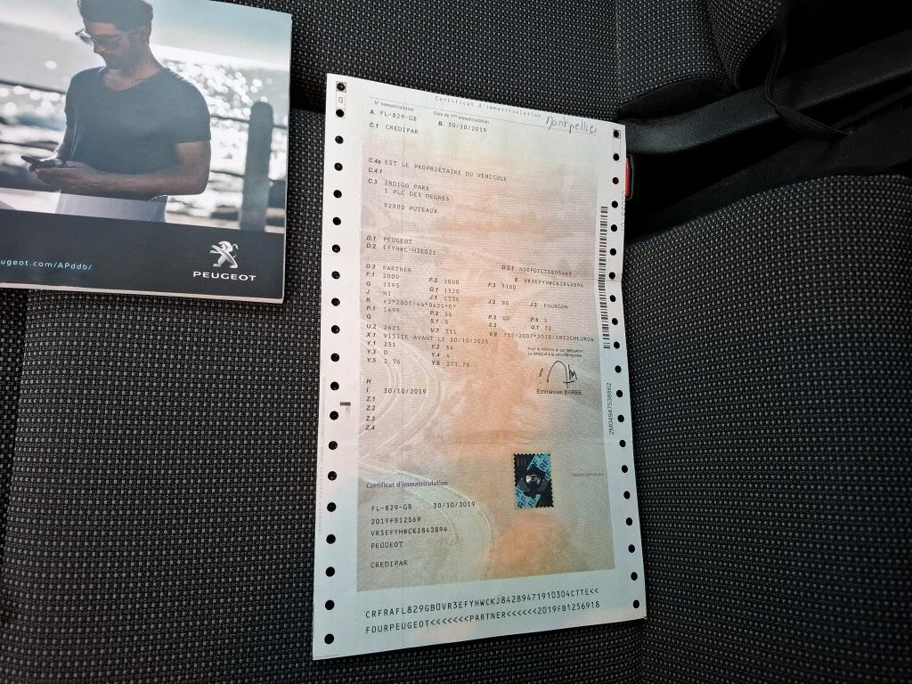 Peugeot PARTNER FOURGON STANDARD 650 KG BLUEHDI 75 BVM5 PREMIUM 2019