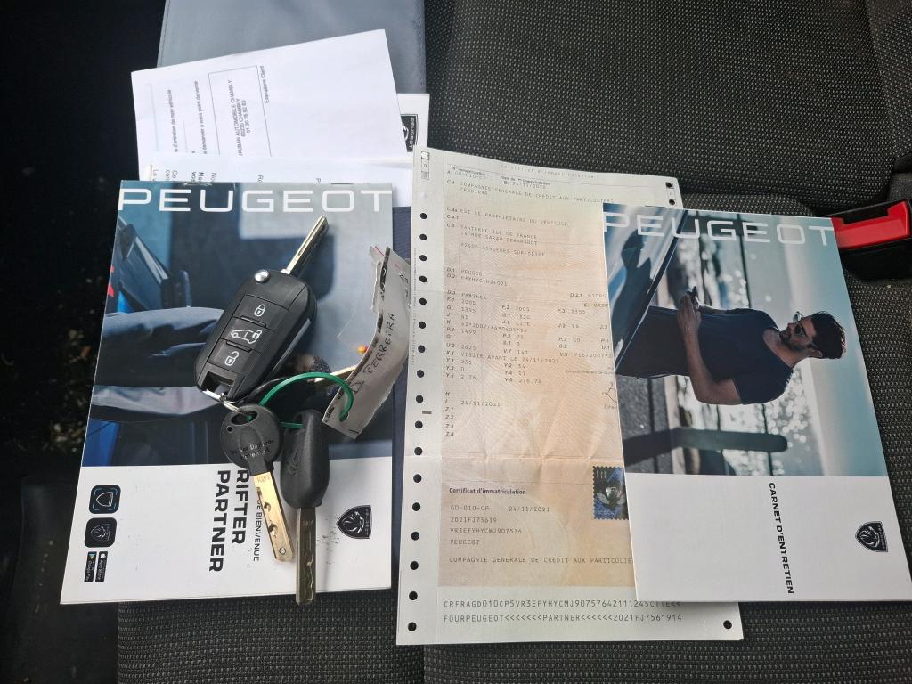 Peugeot PARTNER FOURGON STANDARD 650 KG BLUEHDI 100 S&S BVM5 ASPHALT 2021