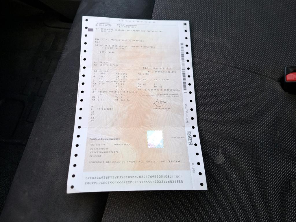 Peugeot EXPERT FGN TOLE STANDARD 1.5 BLUEHDI 120 S&S BVM6 ASPHALT 2022
