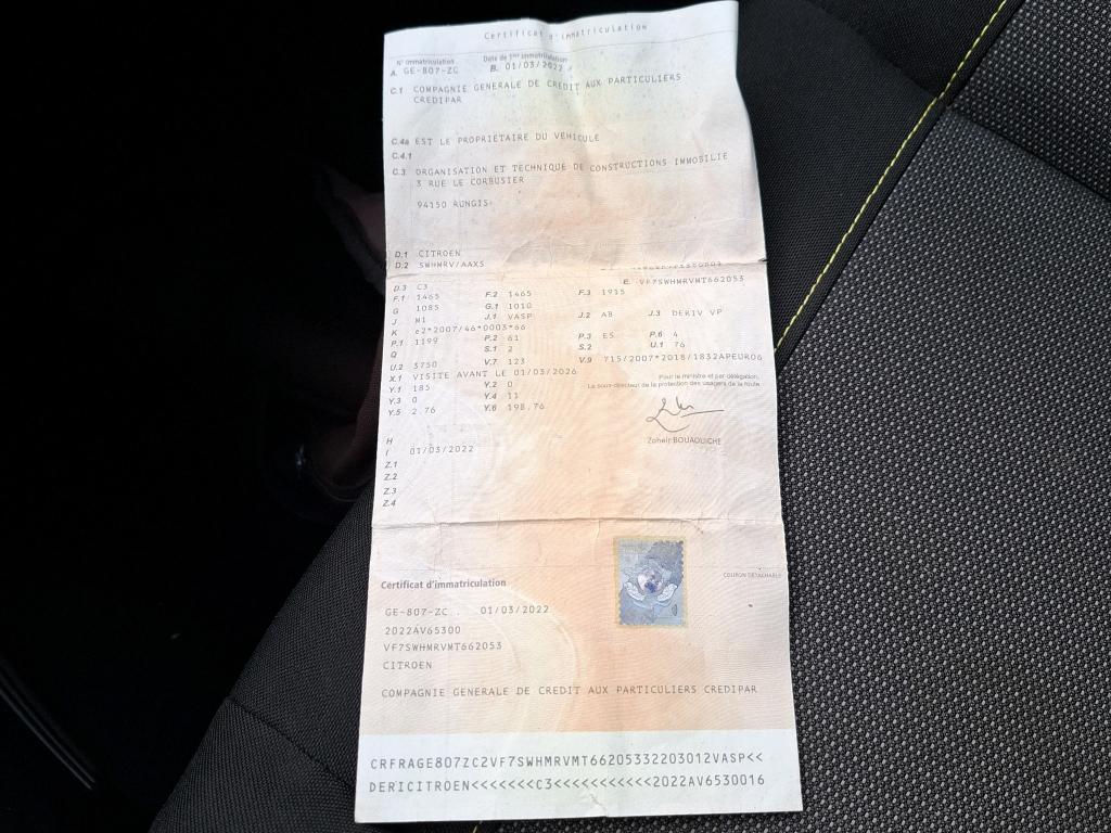 Citroen C3 SOCIETE PURE TECH 83 S&S BVM FEEL NAV 2022