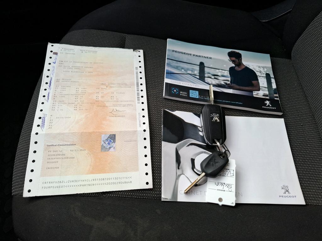 Peugeot PARTNER FOURGON STANDARD 650 KG BLUEHDI 100 S&S BVM5 PREMIUM 2020