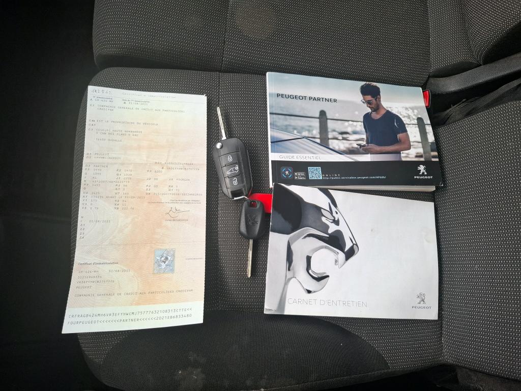 Peugeot PARTNER FOURGON STANDARD 650 KG BLUEHDI 75 BVM5 PREMIUM 2021