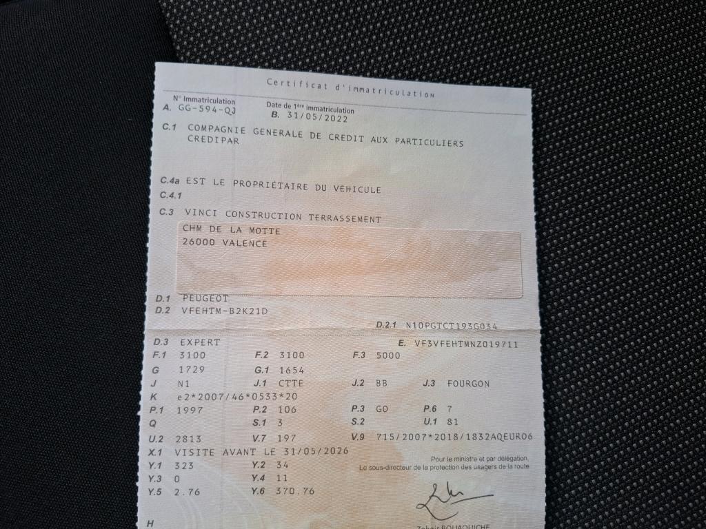 Peugeot EXPERT FGN TOLE STANDARD BLUEHDI 145 S&S BVM6 ASPHALT 2022