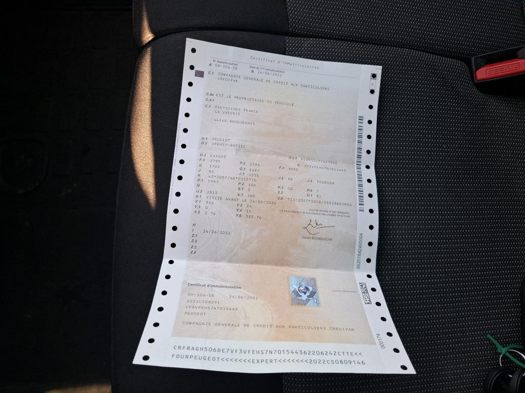 Peugeot EXPERT FGN TOLE STANDARD BLUEHDI 145 S&S EAT8 ASPHALT 2022