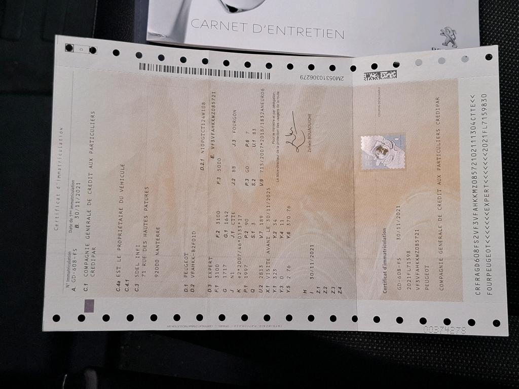 Peugeot EXPERT FGN TOLE STANDARD 2.0 BLUEHDI 120 S&S BVM6 ASPHALT 2021