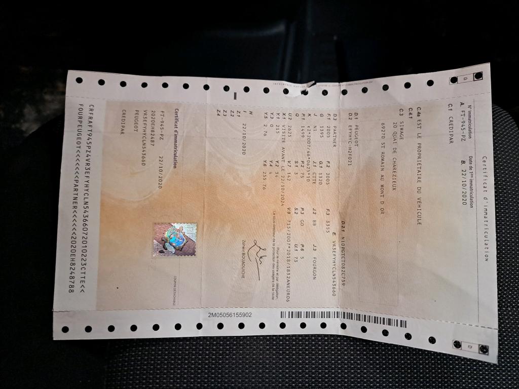 Peugeot PARTNER FOURGON STANDARD 650 KG BLUEHDI 100 S&S BVM5 PREMIUM 2020