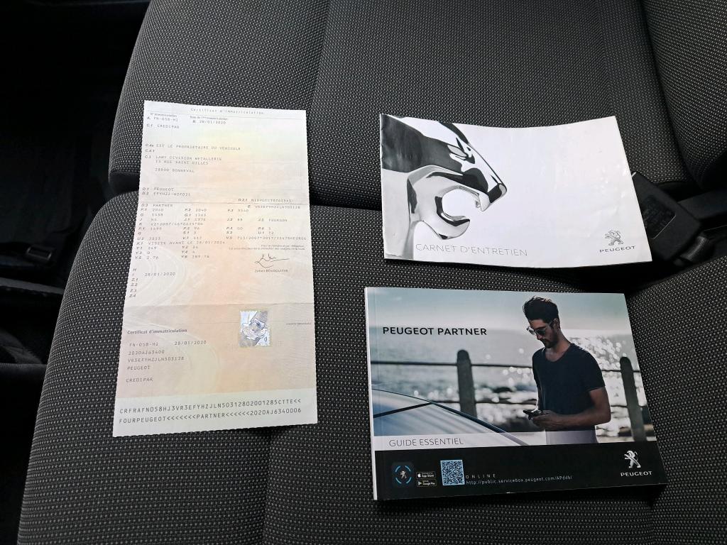 Peugeot PARTNER FOURGON STANDARD 650 KG BLUEHDI 130 S&S BVM6 PREMIUM 2020