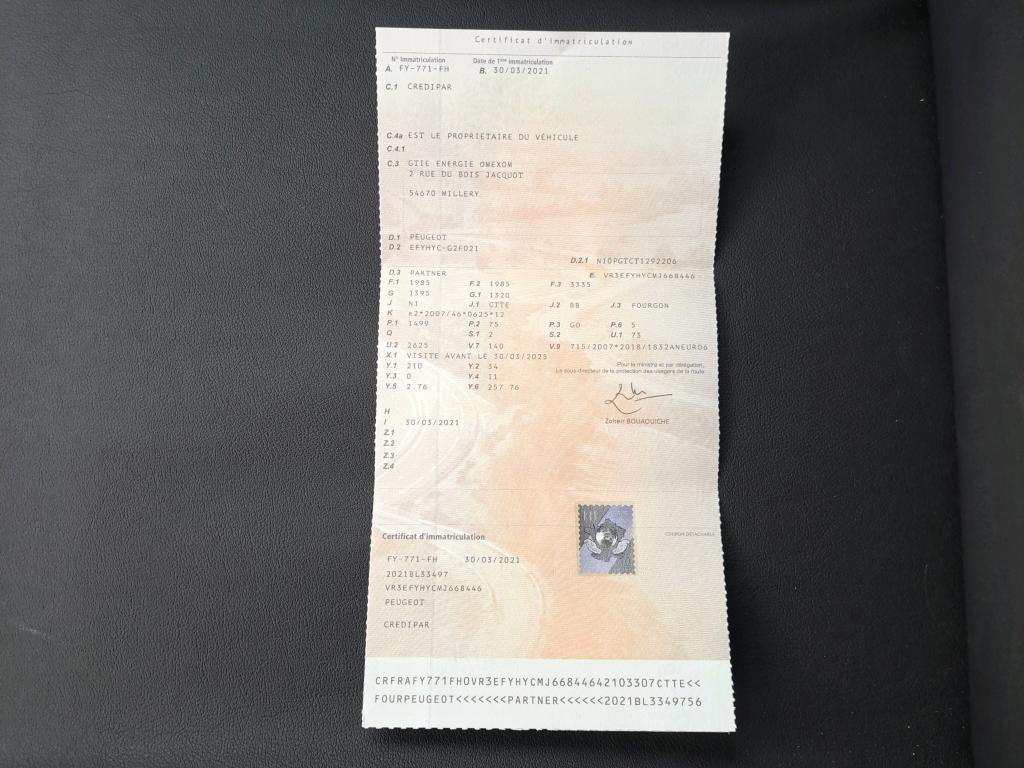 Peugeot PARTNER FOURGON STANDARD 650 KG BLUEHDI 100 S&S BVM5 ASPHALT 2021