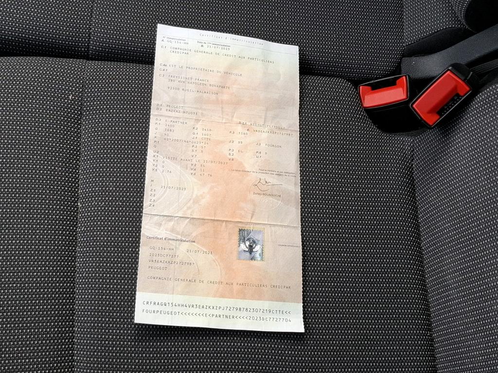 Peugeot E-PARTNER FOURGON M 800 KG 136 CH BATTERIE 50 KWH  2023