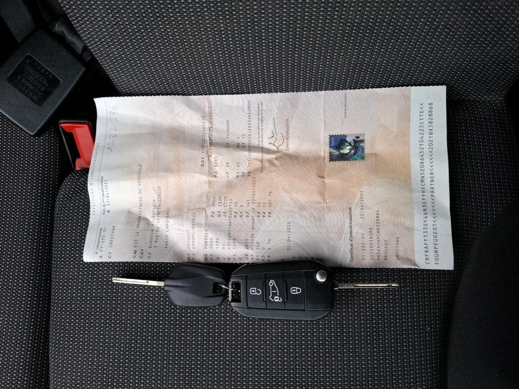 Peugeot PARTNER FOURGON STANDARD 650 KG BLUEHDI 100 S&S BVM5 PREMIUM 2021