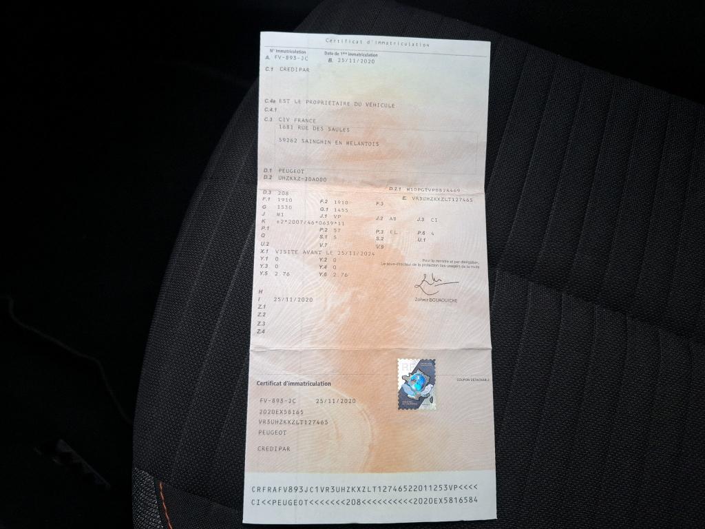 Peugeot 208 Electrique 50 kWh 136ch Active 2020