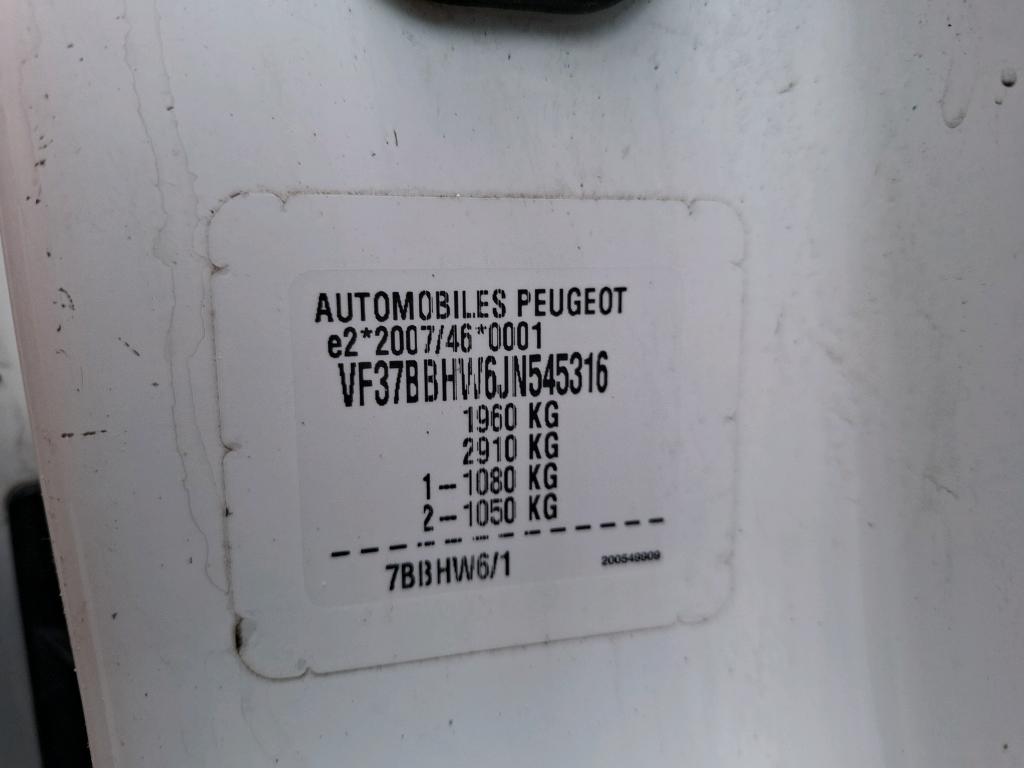 Peugeot PARTNER FOURGON STANDARD 1.6 BLUEHDI 75 BVM5 PREMIUM 2018