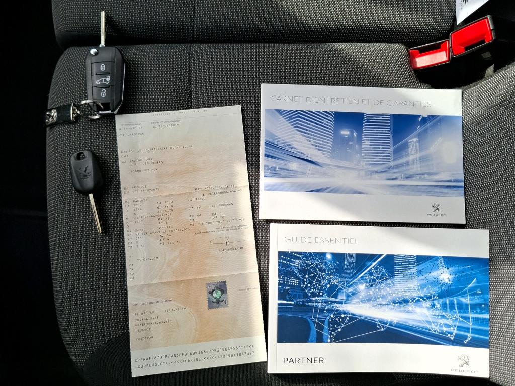 Peugeot PARTNER FOURGON STANDARD 650 KG BLUEHDI 75 BVM5 PREMIUM 2019