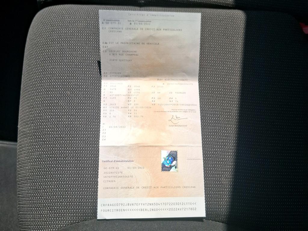 Citroen BERLINGO VAN M 650 BLUEHDI 100 S&S BVM6 DRIVER 2022