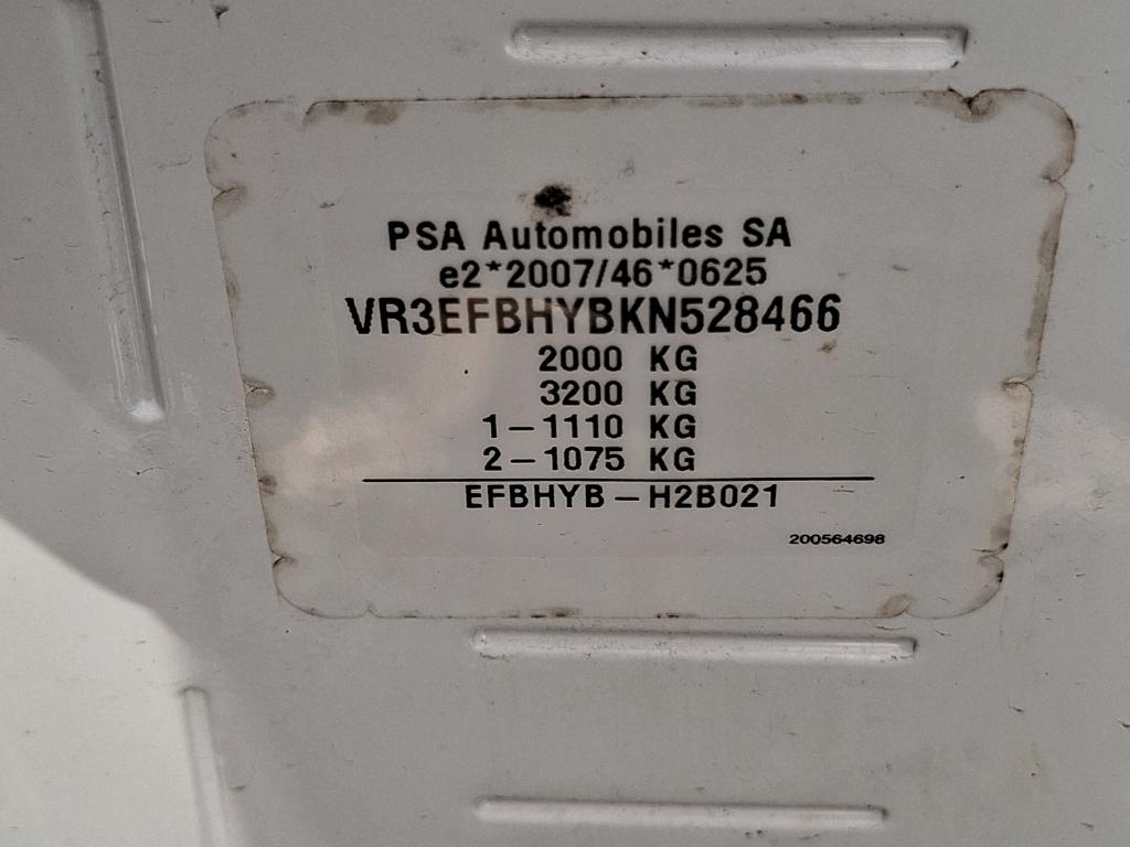 Peugeot PARTNER FOURGON STANDARD 650 KG BLUEHDI 100 S&S BVM5 ASPHALT 2019