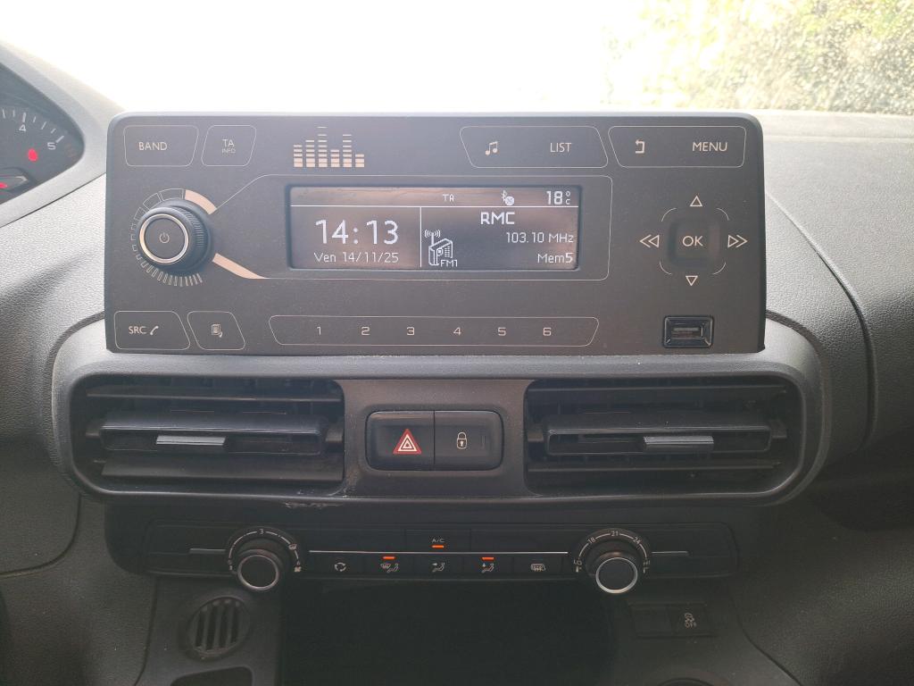 Peugeot PARTNER FOURGON STANDARD 650 KG BLUEHDI 100 S&S BVM5 PREMIUM 2019