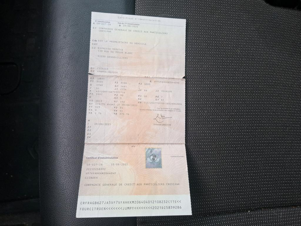 Citroen JUMPY FGN XL BLUEHDI 120 S&S BVM6 DRIVER 340 NM 2021