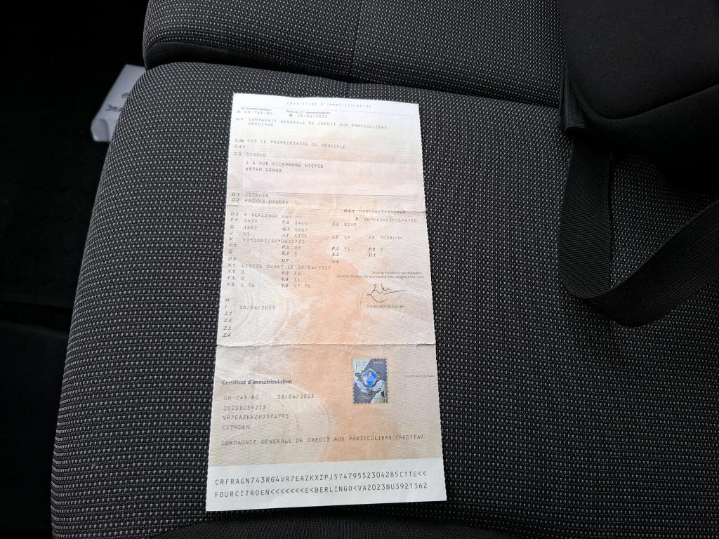 Citroen E-BERLINGO VAN M 800 100 KW (136 CH) BATTERIE 50 KWH  2023