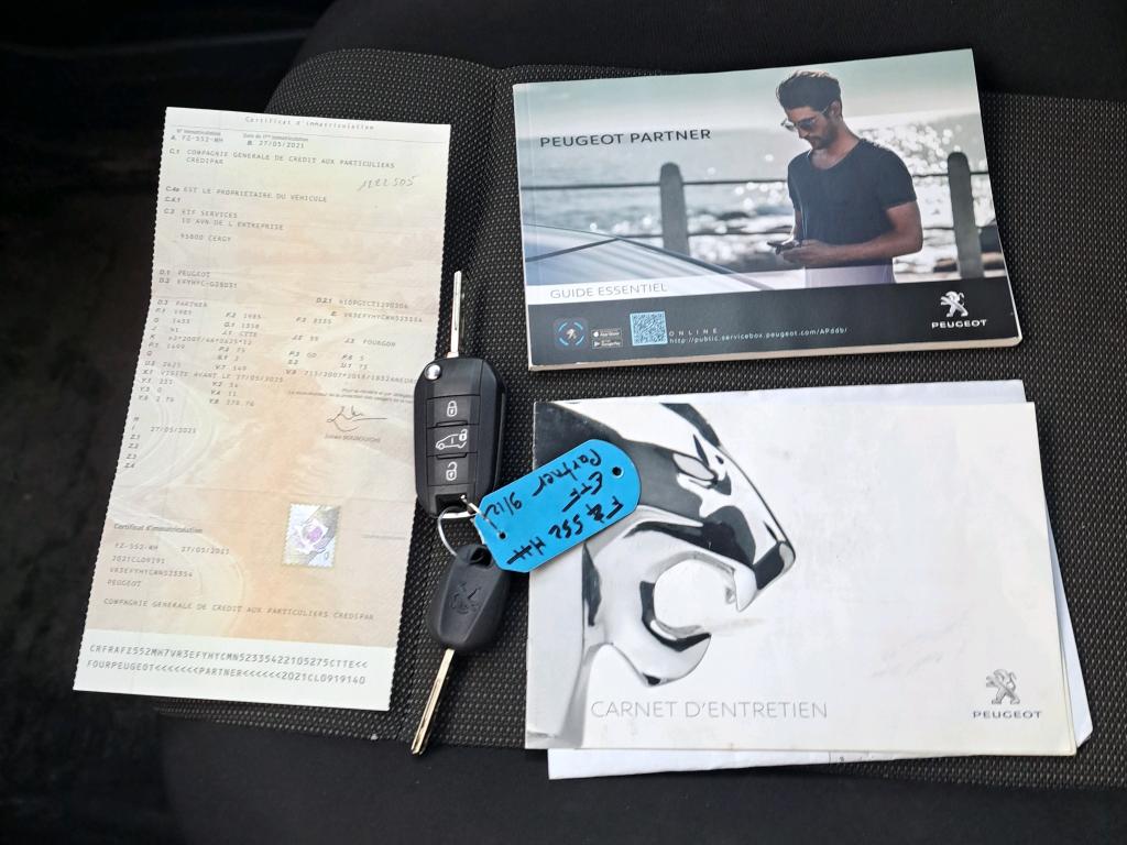 Peugeot PARTNER FOURGON STANDARD 650 KG BLUEHDI 100 S&S BVM5 PREMIUM 2021