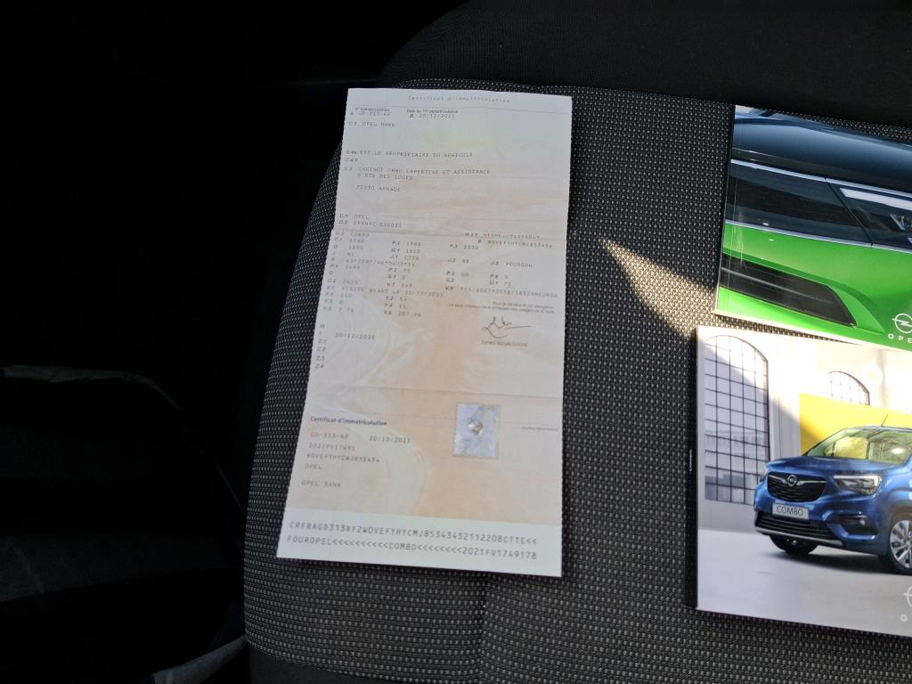 Opel COMBO CARGO 1.5 100 CH S/S L1H1 BVM6 STANDARD PACK CLIM 2021