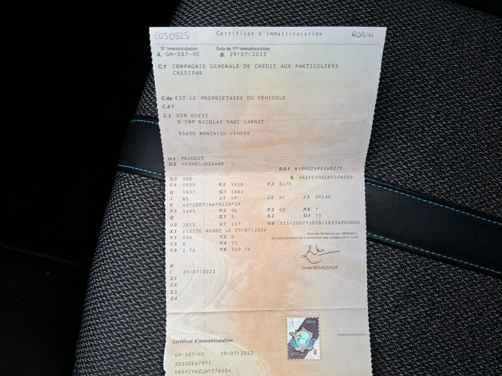 Peugeot 308 SW BlueHDi 130ch S&S BVM6 Allure 2022