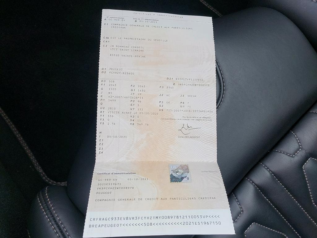 Peugeot 508 SW BlueHDi 130 ch S&S EAT8 GT Pack 2021