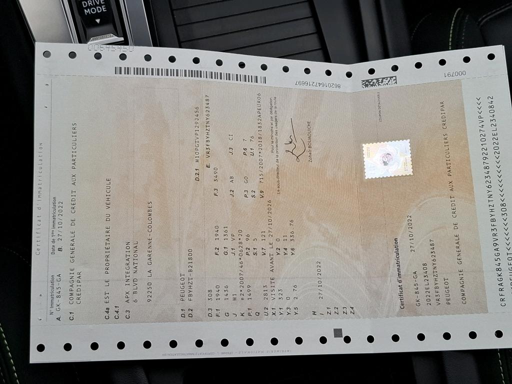 Peugeot 308 BlueHDi 130ch S&S EAT8 GT Pack 2022