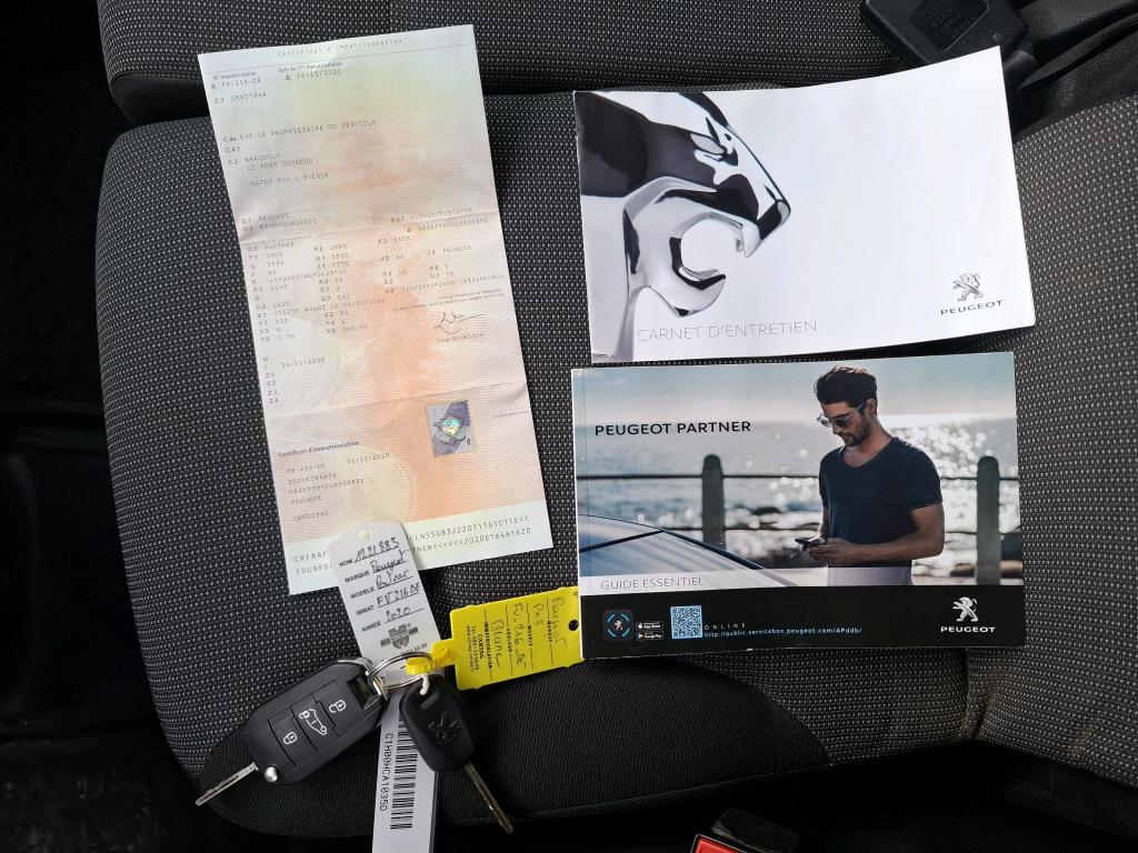 Peugeot PARTNER FOURGON STANDARD 650 KG BLUEHDI 100 S&S BVM5 PREMIUM 2020