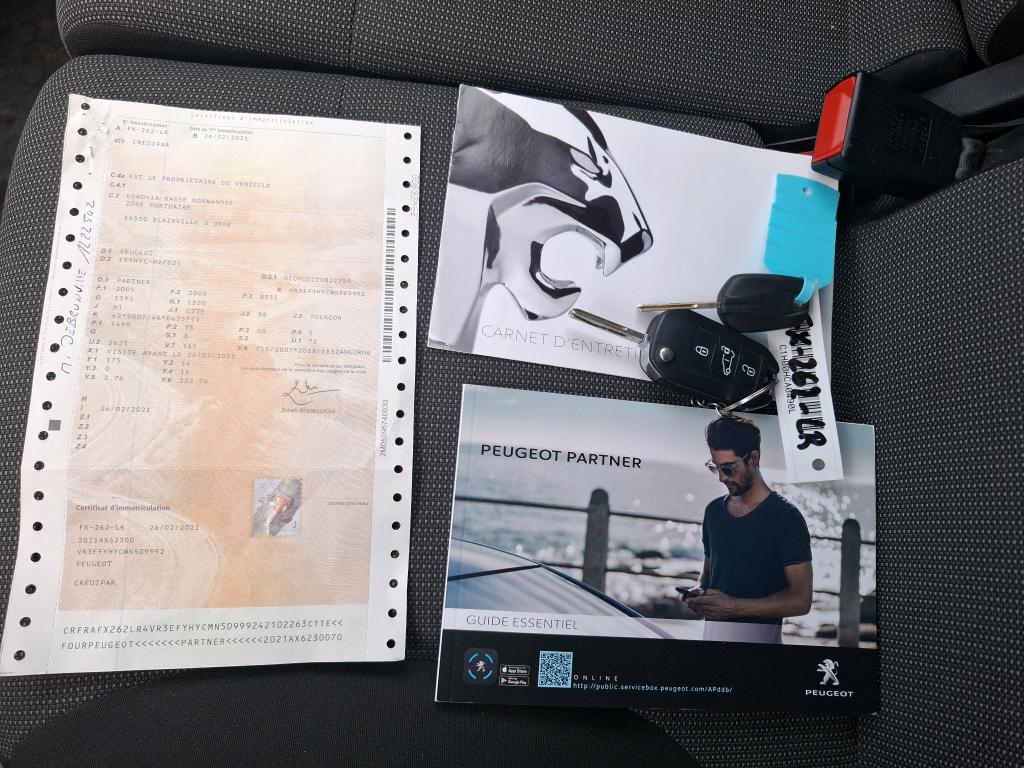Peugeot PARTNER FOURGON STANDARD 650 KG BLUEHDI 100 S&S BVM5 PREMIUM 2021