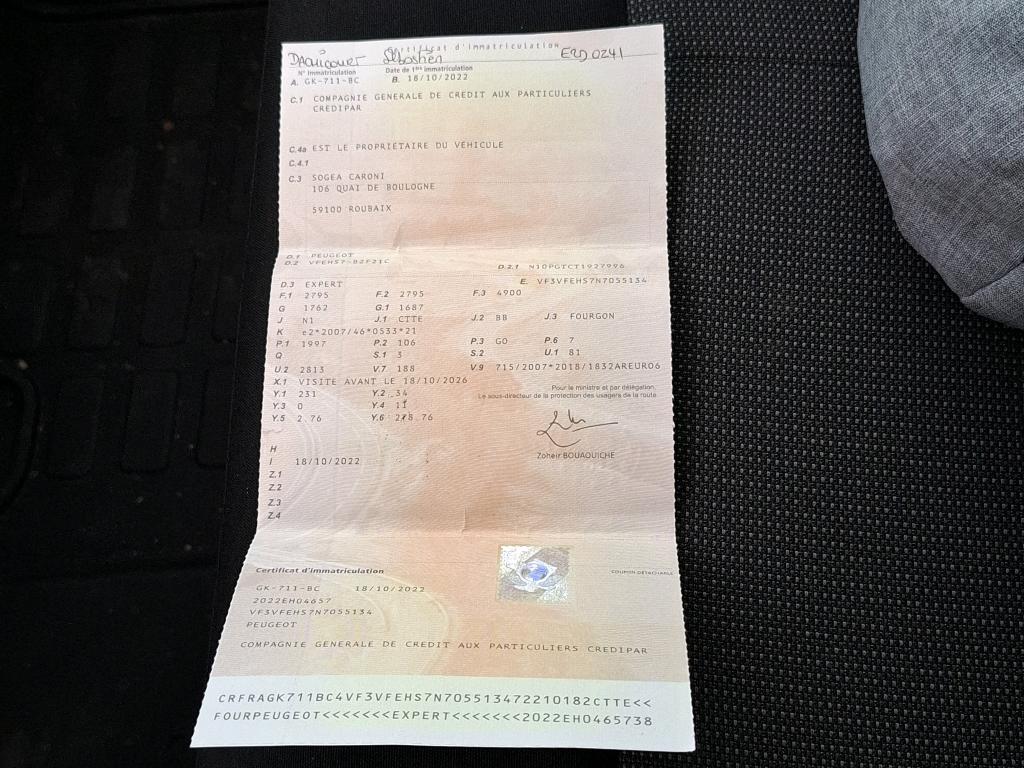 Peugeot EXPERT FGN TOLE STANDARD BLUEHDI 145 S&S EAT8 ASPHALT 2022