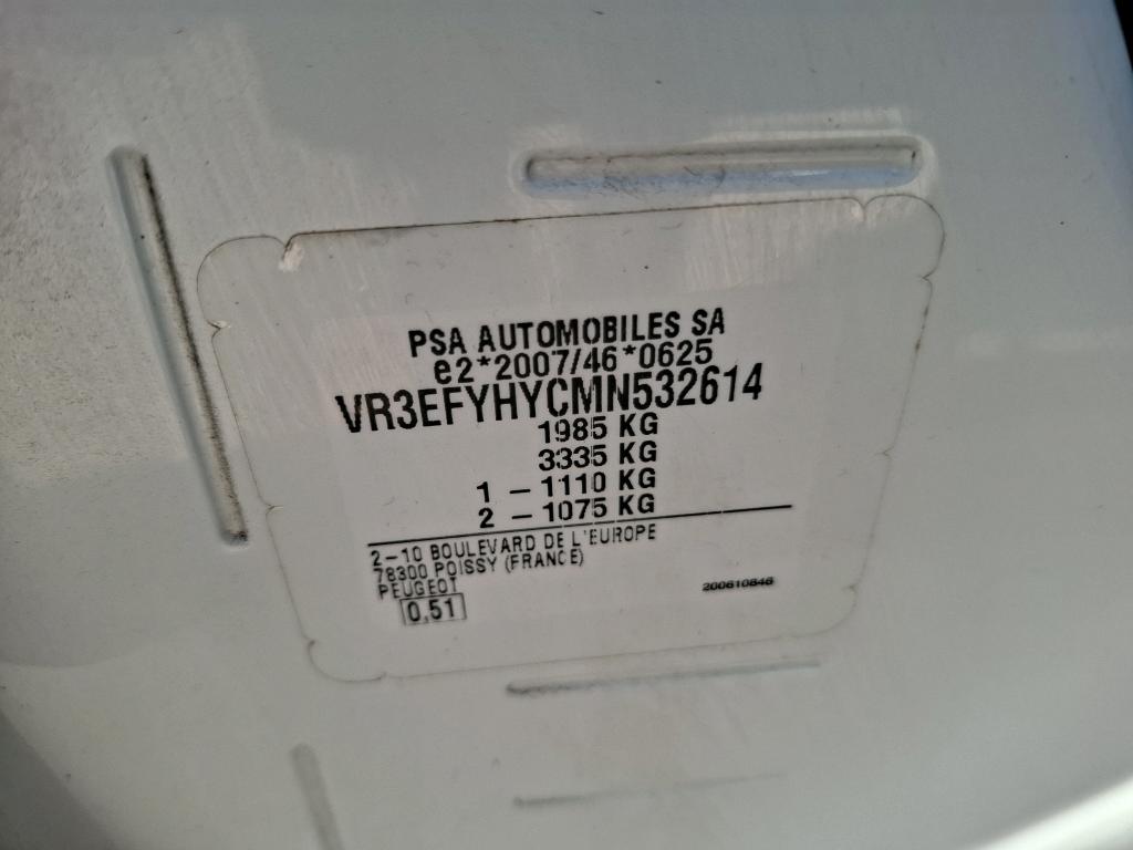 Peugeot PARTNER FOURGON STANDARD 650 KG BLUEHDI 100 S&S BVM5 PREMIUM 2021