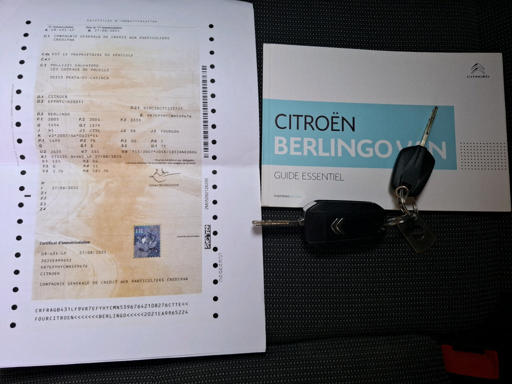 Citroen BERLINGO VAN M 650 BLUEHDI 100 S&S BVM5 CLUB 2021