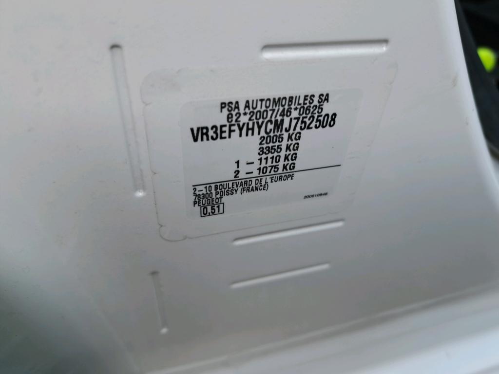 Peugeot PARTNER FOURGON STANDARD 650 KG BLUEHDI 100 S&S BVM5 ASPHALT 2021