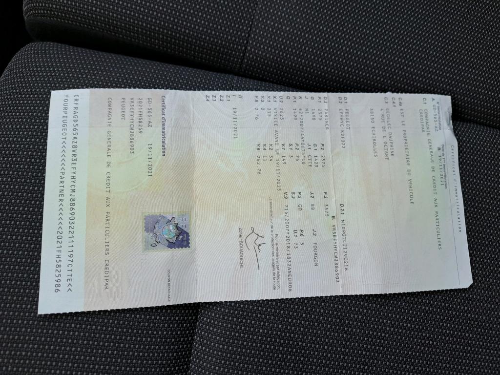 Peugeot PARTNER FOURGON LONG 950 KG BLUEHDI 100 S&S BVM5 ASPHALT 2021