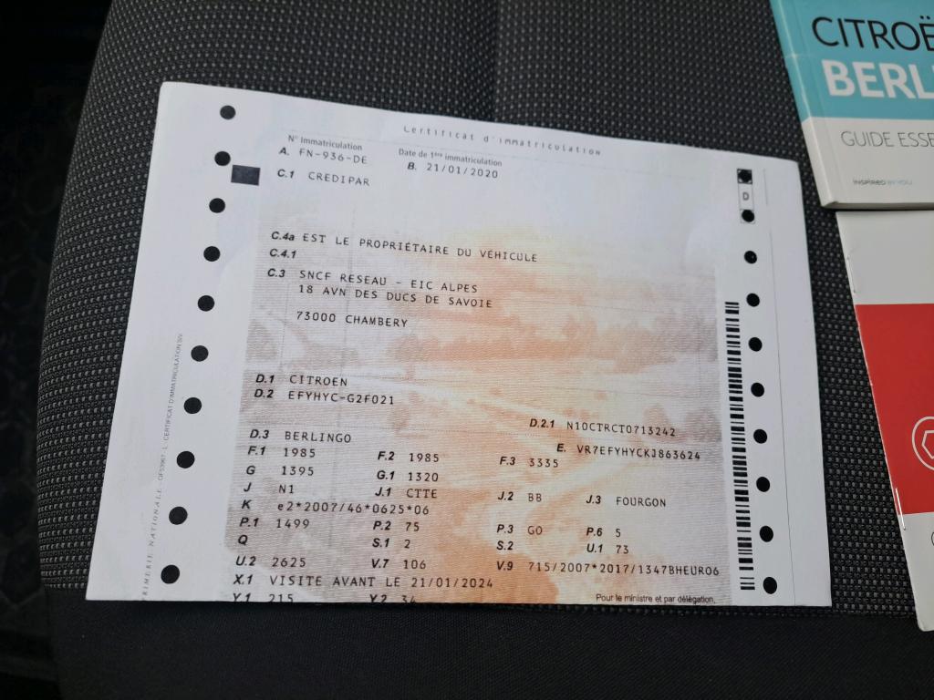 Citroen BERLINGO VAN M 650 BLUEHDI 100 S&S BVM5 CLUB 2020