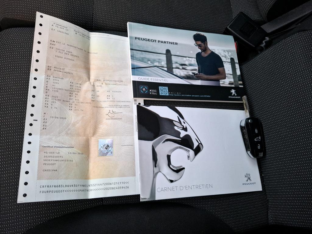 Peugeot PARTNER FOURGON STANDARD 650 KG BLUEHDI 75 BVM5 PREMIUM 2020