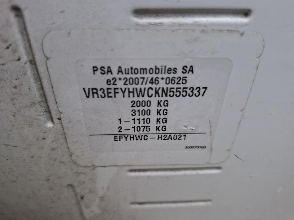 Peugeot PARTNER FOURGON STANDARD 650 KG BLUEHDI 75 BVM5 PREMIUM 2019