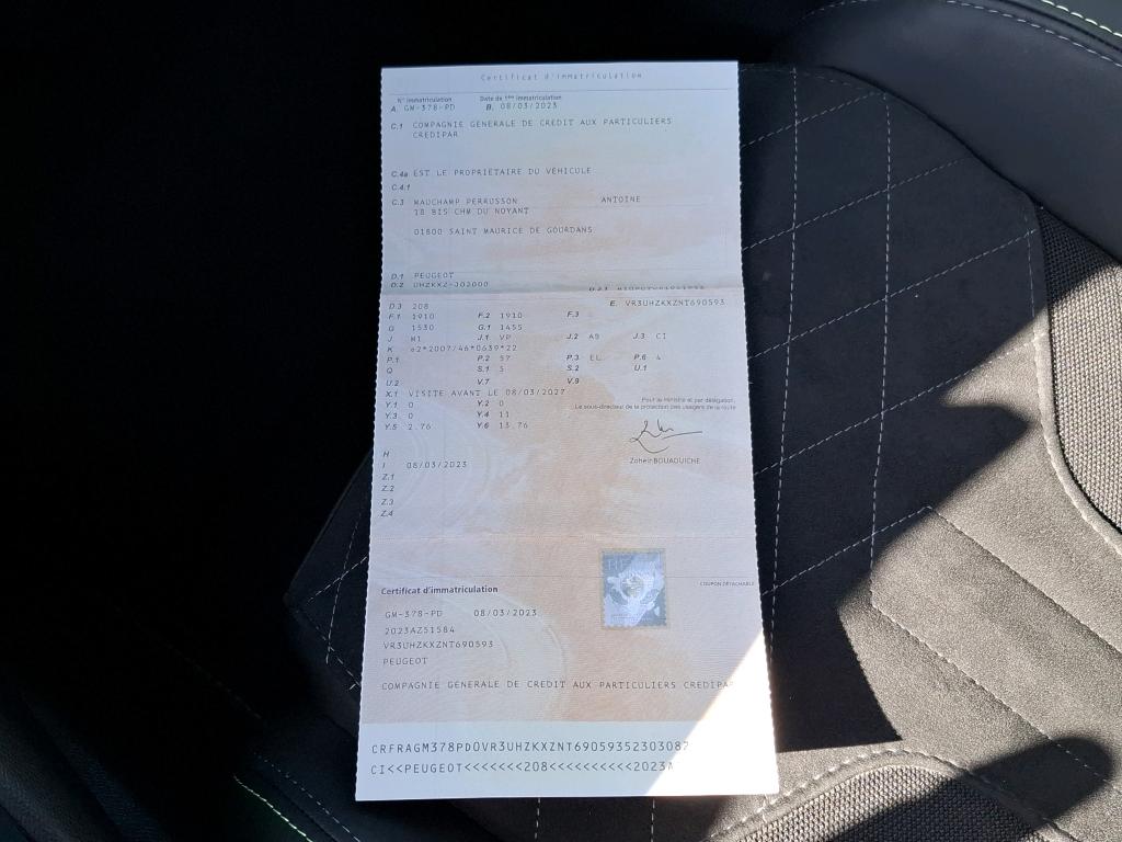 Peugeot 208 Electrique 50 kWh 136ch GT 2023