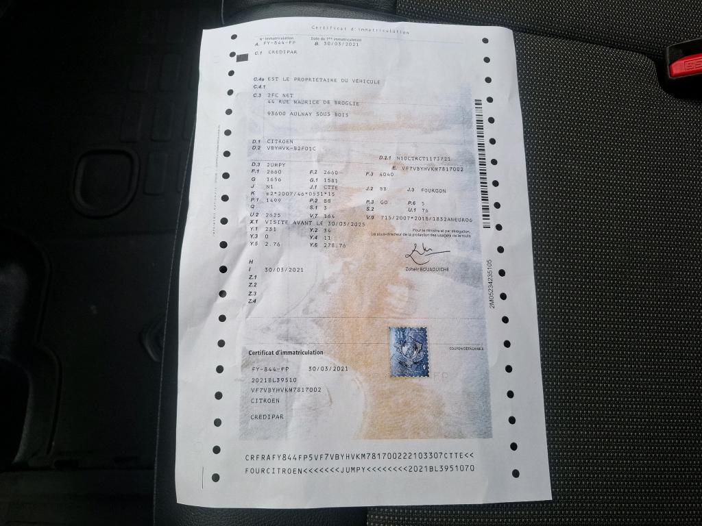 Citroen JUMPY FGN M BLUEHDI 120 S&S BVM6 DRIVER 300 NM 2021